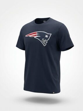 Men's Navy New England Patriots Logo Crew Tee by '47 #boston #patriots #tb12